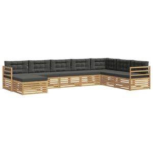 vidaXL Outdoor-Sofagarnitur 8 stk. Wei&szlig; und Anthrazit Polyester