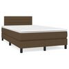 vidaXL Boxspringbett mit Matratze & LED Dunkelbraun 120x190 cm Stoff