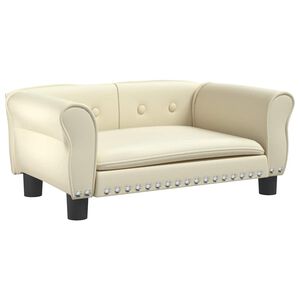 vidaXL Hundebett Creme 70x45x30 cm Kunstleder