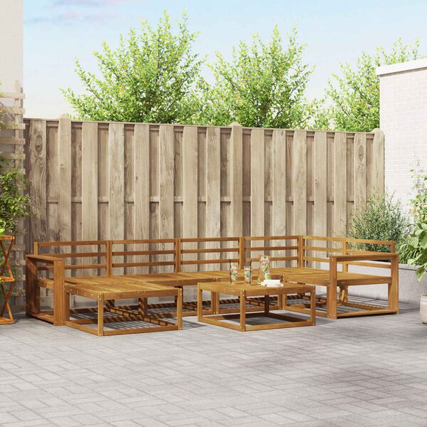 vidaXL Outdoor-Sofagarnitur 7 pcs Natur Massivholz Akazie