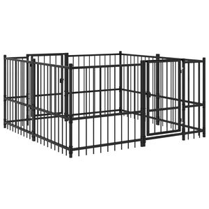 vidaXL Outdoor Hundespielplatz Schwarz 192 x 192 x 100 cm Stahl