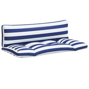 vidaXL Palettenkissen 2 Stk. Blau & Wei&szlig; Gestreift Oxford-Gewebe