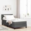 vidaXL Boxspringbett mit Matratze mit Matratze Dunkelgrau 90 x 200 cm