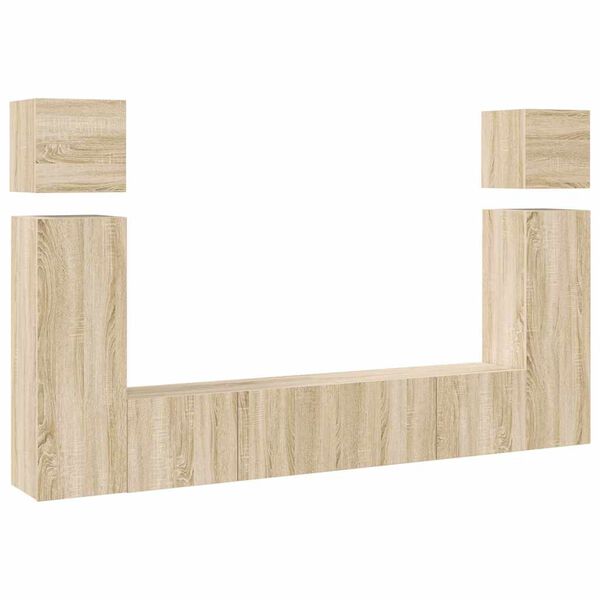 vidaXL 8-tlg. TV-Schrank-Set Sonoma-Eiche Holzwerkstoff