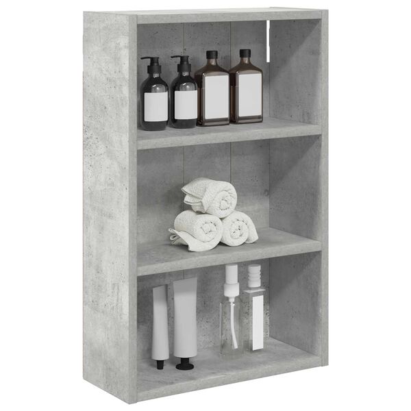 vidaXL Badezimmer-Wandschrank mit Regal Betongrau 40 x 16 x 62,5 cm
