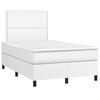 vidaXL Boxspringbett mit Matratze Wei&szlig; 120x190 cm Kunstleder