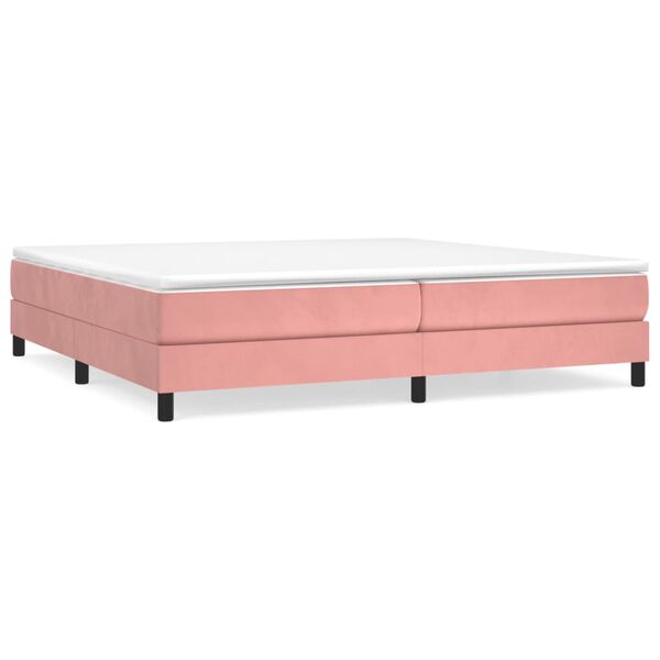 vidaXL Boxspringbett mit Matratze Rosa 200x200 cm Samt