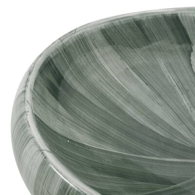 vidaXL Aufsatzwaschbecken Grün Oval 59x40x15 cm Keramik