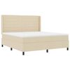 vidaXL Boxspringbett mit Matratze Creme 200 x 180 cm Stoff