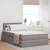 vidaXL Bett mit Stauraum und LED mit Matratze Taupe 120 x 190 cm Stoff