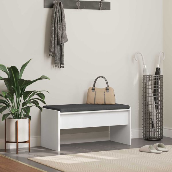 vidaXL Flurbank mit Kissen Wei&szlig; 83 x 38 x 40 cm