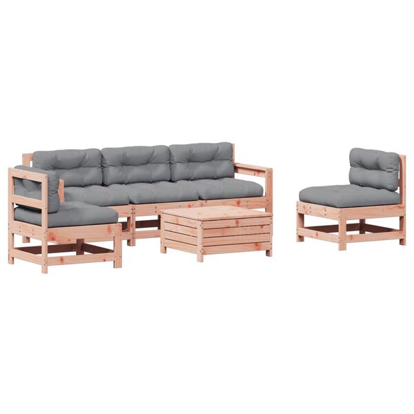 vidaXL 6-tlg. Garten-Lounge-Set mit Kissen Massivholz Douglasie