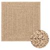 vidaXL Teppich ZIZUR 120x120 cm Jute-Optik Indoor und Outdoor