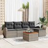 vidaXL Gartensofa-set mit Kissen 6 pcs Grau Poly-Rattan
