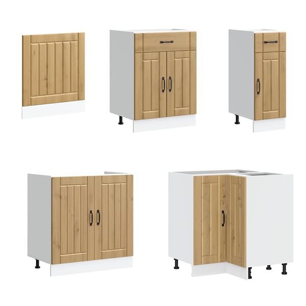 vidaXL 11-tlg. K&uuml;chenschrank-Set Lucca Artisan-Eiche Holzwerkstoff