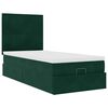vidaXL Ottoman-Bett mit Matratzen & LEDs Dunkelgr&uuml;n 90x190 cm Samt