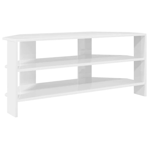 vidaXL EckTVSchrank Hochglanz Wei&szlig; 102x40,5x45cm Holzwerkstoff