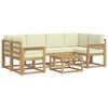 vidaXL Outdoor-Sofagarnitur mit Kissen 7 pcs Wei&szlig; und Creme