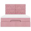 vidaXL Ottoman-Bett mit Matratzen & LEDs Rosa 140x200 cm Samt