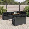 vidaXL Garten-Sofa-Set mit Kissen mit Kissen 9 pcs Schwarz und Braun