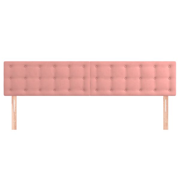vidaXL Kopfteile 2 Stk. Rosa 80x5x78/88 cm Samt