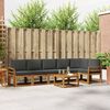 vidaXL Outdoor-Sofagarnitur mit Kissen 7 pcs Natur und Anthrazit