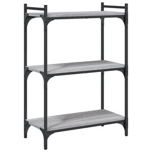 vidaXL B&uuml;cherregal 3 B&ouml;den Grau Sonoma 60x30x86 cm Holzwerkstoff