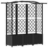 vidaXL Hochbeet mit Rankgitter und Dach Schwarz 163 x 40 x 138 cm PP