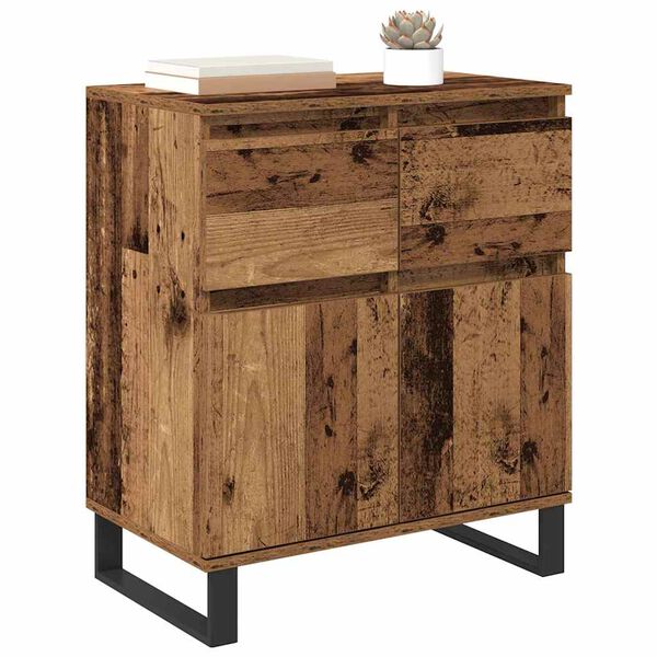 vidaXL Sideboard Altholz 60 x 35 x 70 cm Verbundholz und Eisen