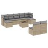 vidaXL 10-tlg. Garten-Sofagarnitur mit Kissen Beige Poly Rattan