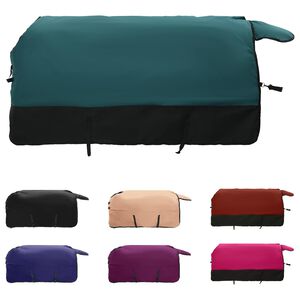 vidaXL Pferdedecke Dunkelgr&uuml;n und Schwarz 95 cm Polyester