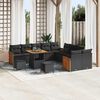 vidaXL Gartensofa-set mit Kissen 17 pcs Schwarz Poly-Rattan