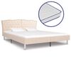 vidaXL Bett mit Memory-Schaum-Matratze Beige Stoff 180&times;200 cm