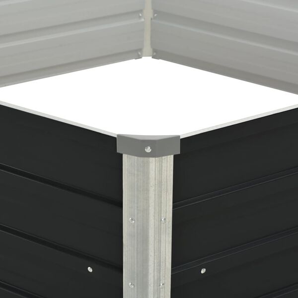 vidaXL Hochbeet Anthrazit 129 x 129 x 45 cm Verzinkter Stahl