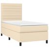 vidaXL Boxspringbett mit Matratze & LED Creme 80x200 cm Stoff