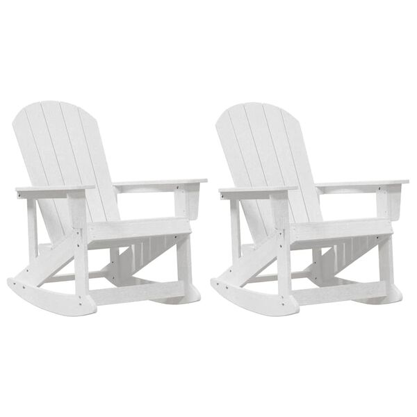 vidaXL Adirondack Schaukelst&uuml;hle 2 pcs Wei&szlig; HDPE