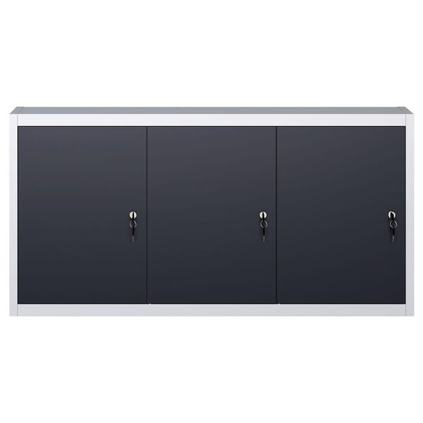 vidaXL Wand-Werkzeugschrank Industriedesign Metall Grau und Schwarz