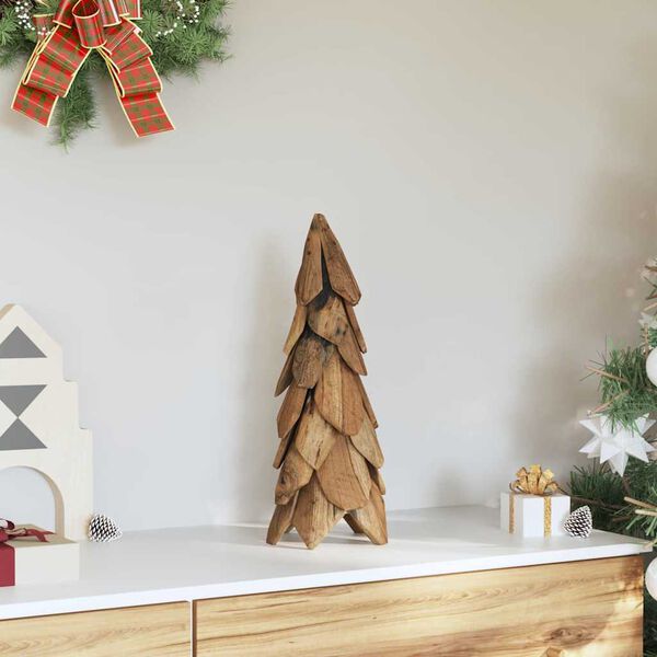 vidaXL Weihnachtsbaum mit Ständer Braun 50 cm Massivholz Teak
