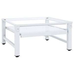 vidaXL Waschmaschinen-Untergestell mit Ausziehbarer Ablage Wei&szlig;