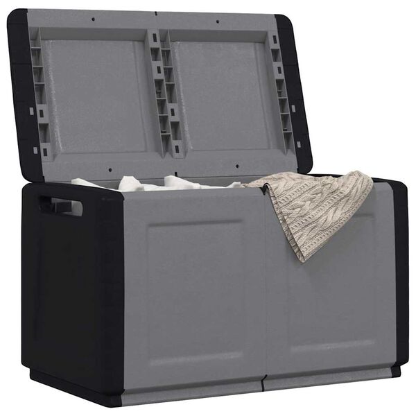 vidaXL Garten-Aufbewahrungsbox 96x53x57 cm 230 L Dunkelgrau Schwarz