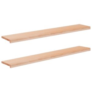 vidaXL Fensterb&auml;nke 2 stk. Natur 140 x 25 x 2 cm Massivholz Buche