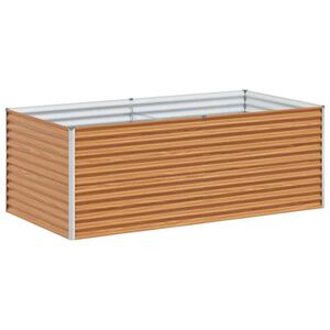 vidaXL Hochbeet Hellbraun 195 x 100 x 68 cm Verzinkter Stahl