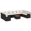 vidaXL Gartensofa-set 11 stk. Schwarz und Creme Poly-Rattan