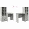 vidaXL Schreibtisch mit Schubladen 2 pcs Beton Grau