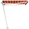 vidaXL Markise Manuell Einziehbar mit LED 300x250 cm Orange und Braun
