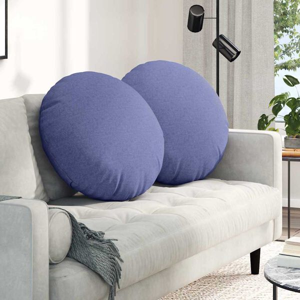 vidaXL Sitzkissen 2 pcs Jeans blau &Oslash;60 x 21 cm Stoff