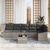 vidaXL Gartensofa-set mit Kissen 7 pcs Hellgrau Poly-Rattan