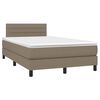 vidaXL Boxspringbett mit Matratze & LED Taupe 120x200 cm Stoff