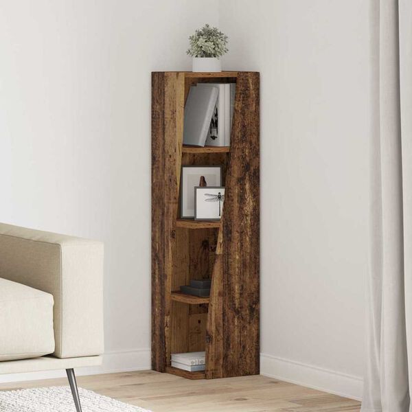 vidaXL Eckschrank Altholz 27,5x27x102cm Holzwerkstoff