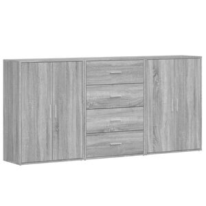 vidaXL Sideboards 3 Stk. Grau Sonoma 60x31x84 cm Holzwerkstoff